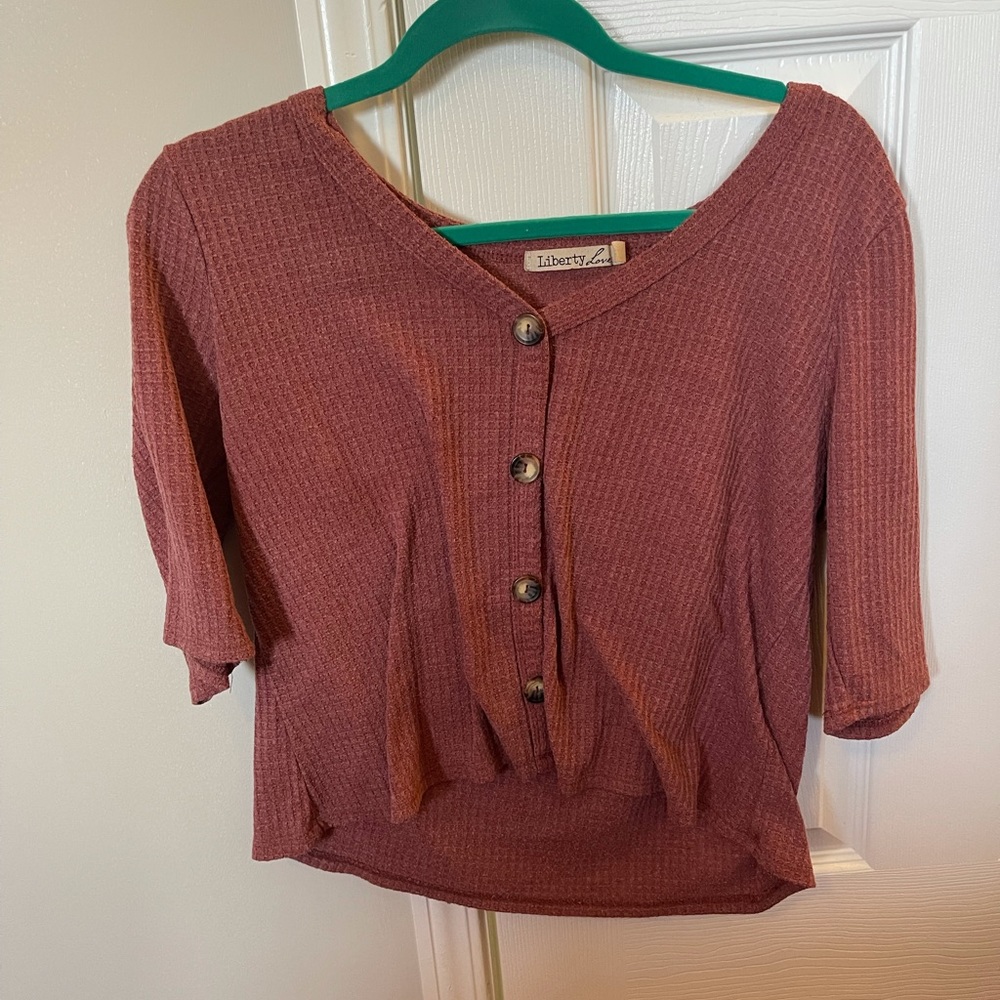 Pink Cropped Shirt